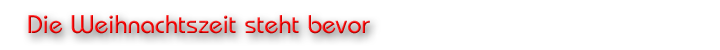 Die Weihnachtszeit seht bevor
