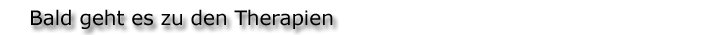 Bald geht es zu den Therapien