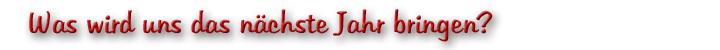 Was wird uns das nächste Jahr bringen?